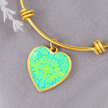 Load image into Gallery viewer, heart template-Engraving Window Engraving Window : Heart charm Bracelet, Gold or Silver Plated  - In luxury packaging - Free standard shipping
