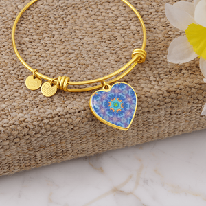 heart1-purple Magic Stardust : Heart charm Bracelet, Gold or Silver Plated  - In luxury packaging - Free standard shipping