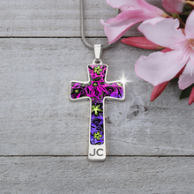 Load image into Gallery viewer, Glowing Flowers : Jewelry Cross Gold or Silver Plated Cross with chain necklace- In luxury packaging - Free standard shipping
