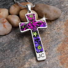 Load image into Gallery viewer, Glowing Flowers : Jewelry Cross Gold or Silver Plated Cross with chain necklace- In luxury packaging - Free standard shipping

