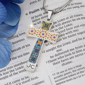 Byzantium Garden : Mixed patterns Jewelry Cross Gold or Silver Plated  Cross with chain necklace- In luxury packaging - Free standard shipping