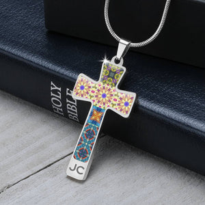 Byzantium Garden : Mixed patterns Jewelry Cross Gold or Silver Plated  Cross with chain necklace- In luxury packaging - Free standard shipping