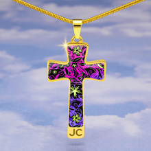 Load image into Gallery viewer, Glowing Flowers : Jewelry Cross Gold or Silver Plated Cross with chain necklace- In luxury packaging - Free standard shipping
