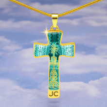 Load image into Gallery viewer, cross-Engraving Window2 Engraving Window : Jewelry Cross Gold or Silver Plated Cross with chain necklace- In luxury packaging - Free standard shipping
