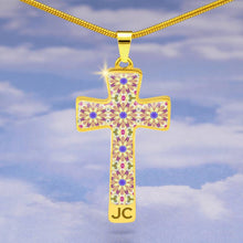 Load image into Gallery viewer, Byzantium Garden : Golden pattern Jewelry Cross Gold or Silver Plated  Cross with chain necklace- In luxury packaging - Free standard shipping
