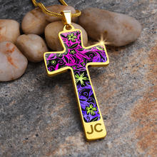 Load image into Gallery viewer, Glowing Flowers : Jewelry Cross Gold or Silver Plated Cross with chain necklace- In luxury packaging - Free standard shipping
