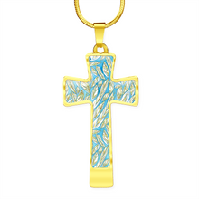 Load image into Gallery viewer, Angelic Feathers pattern : Jewelry Cross Gold or Silver Plated Cross with chain necklace- In luxury packaging - Free standard shipping
