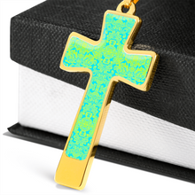 Load image into Gallery viewer, cross-Engraving Window Engraving Window : Jewelry Cross Gold or Silver Plated Cross with chain necklace- In luxury packaging - Free standard shipping
