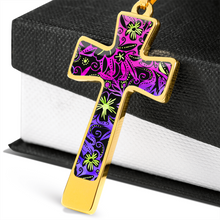 Load image into Gallery viewer, Glowing Flowers : Jewelry Cross Gold or Silver Plated Cross with chain necklace- In luxury packaging - Free standard shipping
