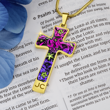 Load image into Gallery viewer, Glowing Flowers : Jewelry Cross Gold or Silver Plated Cross with chain necklace- In luxury packaging - Free standard shipping
