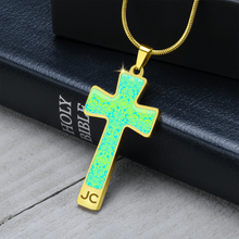 Load image into Gallery viewer, cross-Engraving Window Engraving Window : Jewelry Cross Gold or Silver Plated Cross with chain necklace- In luxury packaging - Free standard shipping
