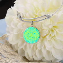 Load image into Gallery viewer, round template - Engraving Window Engraving Window : Round Charm Bracelet, Gold or Silver Plated  - In luxury packaging - Free standard shipping
