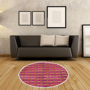 Golden Daisies Magenta pattern : Round picnic or beach  Mat - 150cm x 150cm - 59'' x 59'' -  Free standard shipping