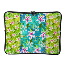 Load image into Gallery viewer, Golden Daisies Green Turquoise pattern : Briefcase sleeve - multi sizes - available for 10&quot; / 12&quot; / 13&quot; / 15&quot; / 17&quot; laptops or tablets  -  Free standard shipping
