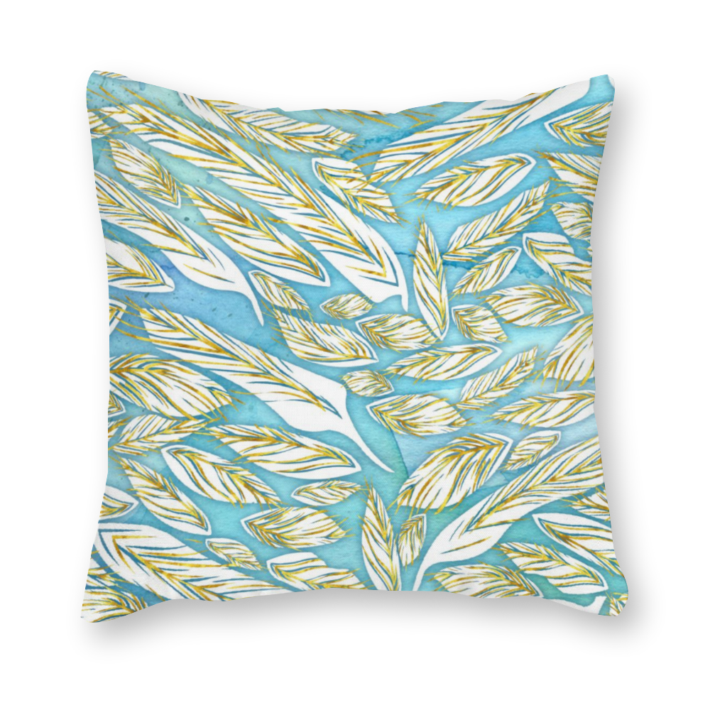 Angelic Feathers : Square Canvas pillow case - Double side printing - 2 sizes - Free standard shipping