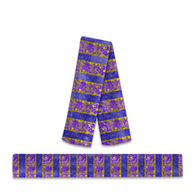 Load image into Gallery viewer, Golden Daisies purple pattern : Warm Crystal Velvet Scarf 63&quot; x 10&quot; - Free standard shipping
