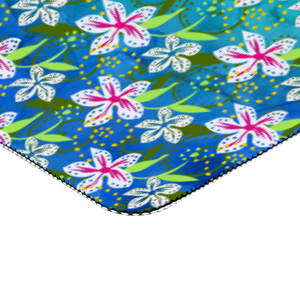 Golden Daisies Turquoise Pattern : Large Rectangular Non-slip Mouse Pad 40cm x 90cm 16" x 35" - Free standard shipping