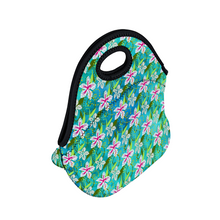 Load image into Gallery viewer, Golden Daisies Turquoise pattern : Insulated Lunch Bag 12&quot; x 11&quot; x 6.3&quot;  -  Free standard shipping
