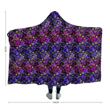 Load image into Gallery viewer, Glowing Flowers : Cloak  Hooded Blanket,  Polar Fleece-  3 Sizes: 40&quot;x50,  50&quot;x60&quot;,  60&quot;x80&quot;  - Free standard shipping
