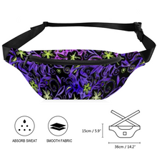 Load image into Gallery viewer, Glowing Flowers : Waist bag Banana style - 36cm x 15cm - 14.2&#39;&#39; x 5.9&#39;&#39; -  Free standard shipping
