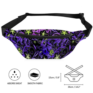 Glowing Flowers : Waist bag Banana style - 36cm x 15cm - 14.2'' x 5.9'' -  Free standard shipping