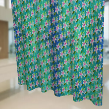 Load image into Gallery viewer, Golden Daisies Turquoise pattern : Bath Shower Curtain – 12 different sizes – Free standard shipping
