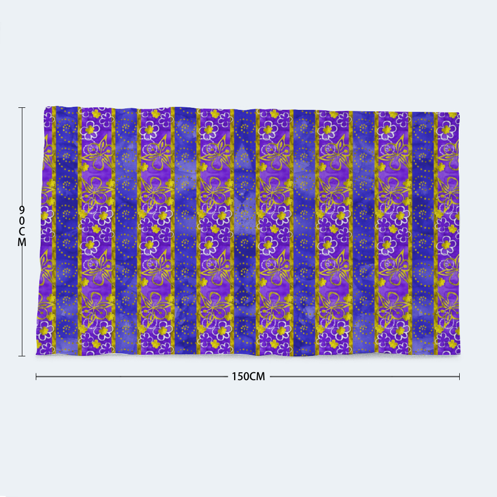 Golden Daisies - Purple pattern : Large body towel for Bath and the sea - 35'' x 59'' -  90cm x 150cm  - Free standard shipping