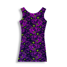 Load image into Gallery viewer, Glowing Flowers : Tank Mini stretchy Dress - Polyester - Free standard shipping
