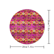 Load image into Gallery viewer, Golden daisies magenta pattern : Round Mouse Pad, Non-Slip Base for Computer -  7.9&quot;X7.9&quot; - 20cm x 20cm  - Free standard shipping
