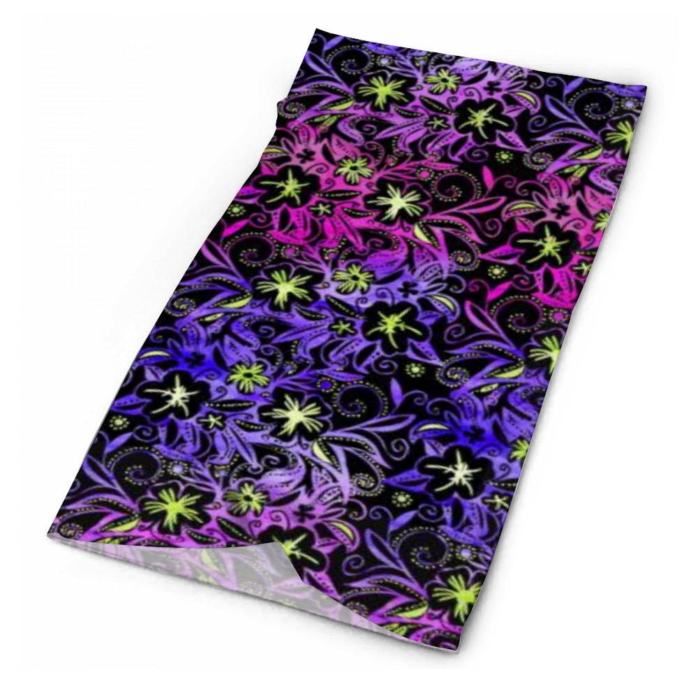 Glowing Flowers : Bandana -Face cover,  Multi-Function Headband for Adults - 50cm x 25cm / 19.6'' x 9.8'' - Free standard