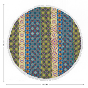 Byzantium Garden - Round picnic or beach  Mat - 150cm x 150cm - 59'' x 59'' -  Free standard shipping