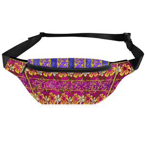 Golden Daisies complex pattern: Waist bag Banana style - 36cm x 15cm - 14.2'' x 5.9'' -  Free standard shipping