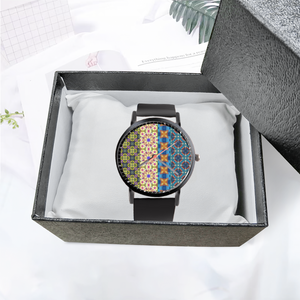 Byzantium Garden : Black Plastic Quartz Watch in premium gift box - 1.6 × 1.6" - Free standard shipping