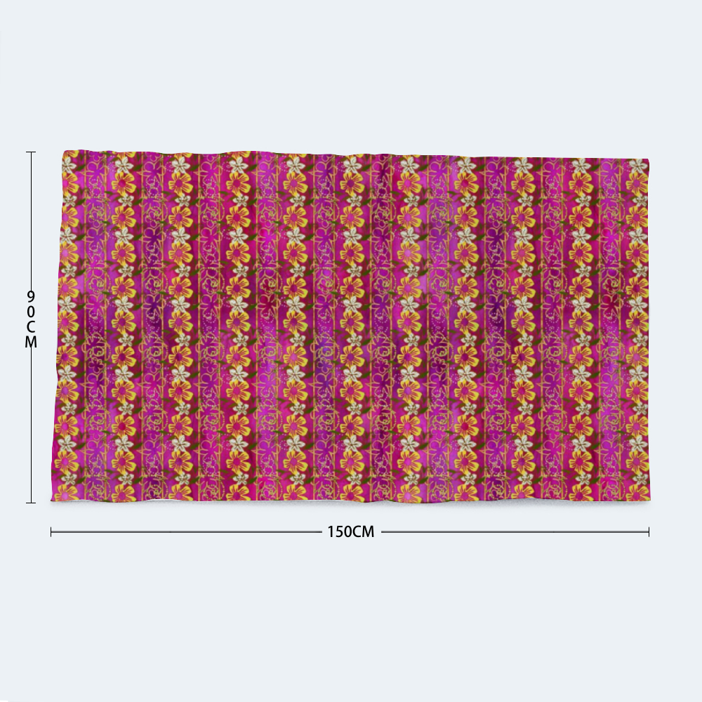 Golden Daisies - Magenta pattern: Large body towel for Bath and the sea - 35'' x 59'' -  90cm x 150cm  - Free standard shipping