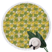 Load image into Gallery viewer, Health Angel - Leaves pattern : Round picnic or beach  Mat - 150cm x 150cm - 59&#39;&#39; x 59&#39;&#39; -  Free standard shipping
