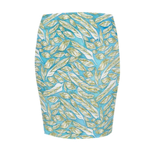 Load image into Gallery viewer, Angelic Feathers : Women All Over Print Elasticated short Waist Pencil Skirt -  Up to 2XL - Free standard shipping
