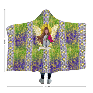 Prosperity Angel : Cloak  Hooded Blanket,  Polar Fleece-  3 Sizes: 40"x50,  50"x60",  60"x80"  - Free standard shipping