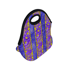 Load image into Gallery viewer, Golden Daisies purple pattern : Insulated Lunch Bag 12&quot; x 11&quot; x 6.3&quot;  -  Free standard shipping
