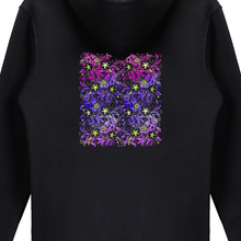 Load image into Gallery viewer, Glowing Flowers : Unisex Zippered Hoodie Cotton (50%)- Black or White -  Gildan 88600 - XS to 2XL
