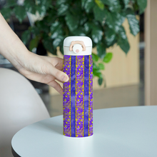 Load image into Gallery viewer, Golden Daisies purple pattern : Thermal Bottle - 17oz Portable Thermal Bottle with Flip Cap Stainless Steel Bottle - 23cm x 6.6cm (9&quot; x 2.6&quot;)  - Free standard shipping
