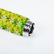 Load image into Gallery viewer, Golden Daisies Green pattern : Thermal Bottle - 17oz Portable Thermal Bottle with Flip Cap Stainless Steel Bottle - 23cm x 6.6cm (9&quot; x 2.6&quot;)  - Free standard shipping
