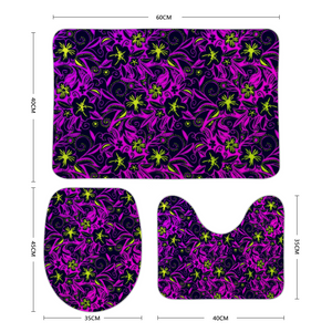 Glowing Flowers Lolitta Punk Pattern : Bath mats - 3 piece set - Free standard shipping