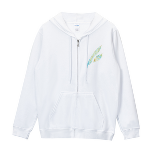 Angelic Feathers : Unisex Zippered Hoodie Cotton (50%)- Black or White -  Gildan 88600 - XS to 2XL