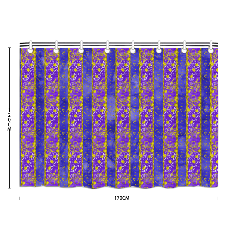 Golden Daisies purple pattern : Bath Shower Curtain – 12 different sizes – Free standard shipping