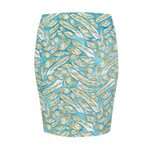 Load image into Gallery viewer, Angelic Feathers : Women All Over Print Elasticated short Waist Pencil Skirt -  Up to 2XL - Free standard shipping
