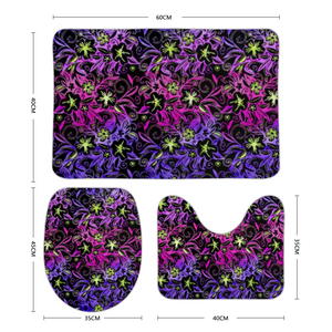 Glowing Flowers : Bath mats - 3 piece set - Free standard shipping