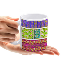 Load image into Gallery viewer, Golden daisies mixed pattern : Classic mug - 11oz: 3.8” h x 3.2” diameter -  Free standard shipping
