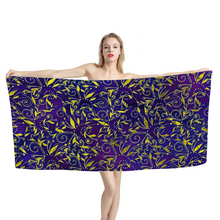 Load image into Gallery viewer, Nightfall Celebration : Large body towel for Bath and the sea - 35&#39;&#39; x 59&#39;&#39; -  90cm x 150cm  - Free standard shipping
