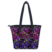 Load image into Gallery viewer, Glowing Flowers: Trendy Handbag - 29cm x 34cm x 14cm (11.4&quot; x 13.4&quot; x 5.5&quot;) - Artificial Leather - Free standard shipping
