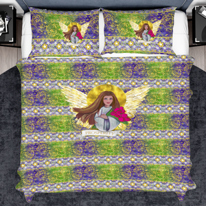 Prosperity Angel : 3 piece set bedding covers - Single  to extra large double size (choose among 8 sizes)  2x Pillowcases & 1x Quilt Cover – Free standard shipping